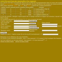 calcul d une mensualité