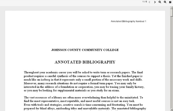 Sample of annotated bibliography in apa format