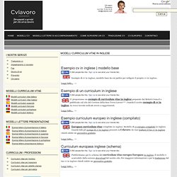 modello curriculum vitae inglese