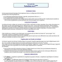 Fiche ressource natation 6eme