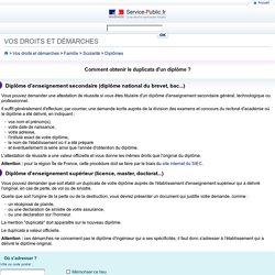 comment avoir un duplicata de diplome